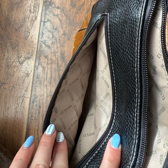 Roots Black and Brown Faux Leather Shoulder Bag with Casual Design - Picture 6 of 6